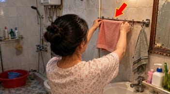 Vì sao không nên treo khăn mặt trong nhà tắm?