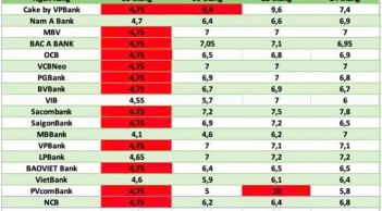 Lãi suất ngân hàng hôm nay 14.10: Tiền gửi tiết kiệm hưởng tới 9,6%