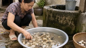 Cách ngâm nghêu, sò sạch cát, béo mũm