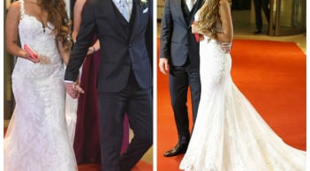 Cận cảnh chiếc váy cưới đặc biệt của vợ Messi trong ngày cưới