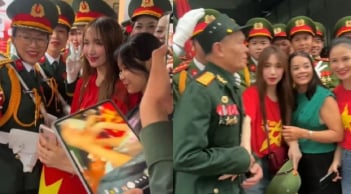 Hòa Minzy ghi điểm với hành động dành cho cựu chiến binh tai lễ diễu binh ở Điện Biên