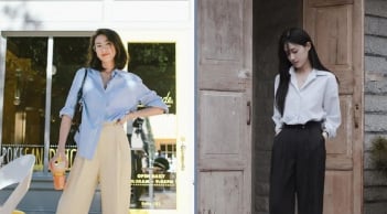 3 cách mix sơ mi với quần ống rộng được chị em mặc đẹp áp dụng thường xuyên