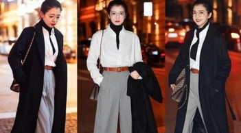 Áo khoác + quần ống rộng: công thức mặc đẹp mùa đông cho phụ nữ trên 40 tuổi