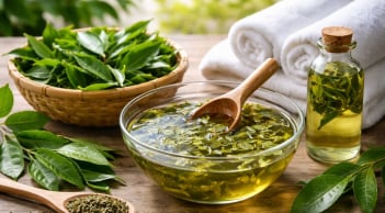 Cách gội đầu bằng lá trà xanh giúp sạch gàu, mượt tóc, trị rụng tóc, tóc mới mọc lên tua tủa