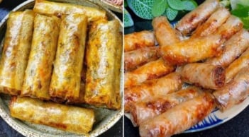 Mẹo gói nem “lạ mà hay”: Phết bia trước khi rán giúp nem giòn rụm vỏ ngoài, thơm mềm bên trong