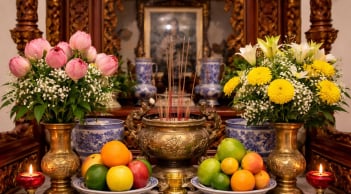 Đặt bình hoa lên ban thờ chú ý điều này tránh Phạm Kỵ