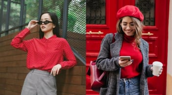 Phối đồ đỏ xám ngày Tết: công thức thanh lịch vượt thời gian