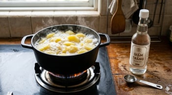 Vì sao đầu bếp luôn thêm giấm khi nấu khoai tây? Bí quyết đơn giản giúp khoai bở tơi, không thâm đen