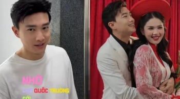 Quốc Trường hào hứng nhắc đến việc gửi thiệp cưới của mình và Ngọc Trinh