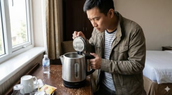 Ấm đun nước trong phòng khách sạn có thật sự sạch? Nhiều người bắt đầu kiểm tra trước khi dùng