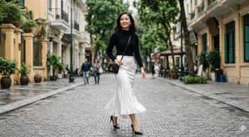 Váy lụa đen trắng “lên ngôi” 2026: Mặc đúng là sang, sai dễ lộ dáng