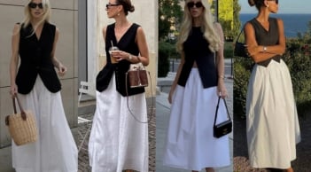 Chỉ với áo gile đen và váy trắng: công thức mặc tối giản mang đậm khí chất “old money”