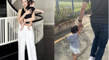 Tăng Thanh Hà hiếm hoi khoe cận dung mạo nhóc tỳ thứ 3