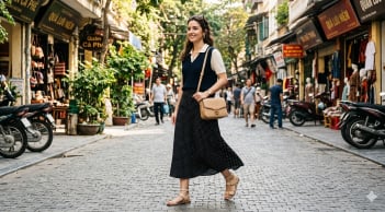 Váy chấm bi hè 2026 trở lại: Công thức mặc đơn giản nhưng tôn dáng bất ngờ