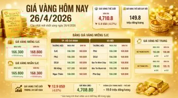 Bảng giá vàng 9999 24K 18K SJC DOJI PNJ hôm nay 26/4/2026