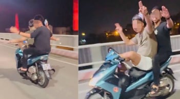 Thanh niên điều khiển xe máy bằng chân, khoe trên TikTok gây tranh cãi