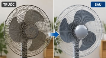 Mẹo làm sạch quạt điện không cần tháo khung, bụi bẩn bong nhanh chỉ sau vài phút