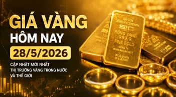 Bảng giá vàng 9999 24K 18K SJC DOJI PNJ hôm nay 28/5/2026