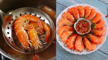 Luộc tôm thêm 2 thứ này, thịt ngọt săn chắc, đỏ au