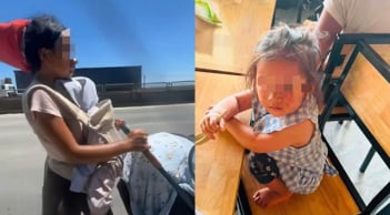 Mẹ dắt 2 con nhỏ đi bộ giữa nắng gần 40 độ gây xót xa: Lãnh đạo xã lên tiếng