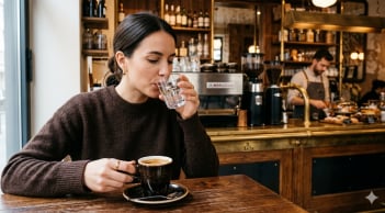 Vì sao nhiều quán cà phê luôn cho một ly nước lọc đi kèm?