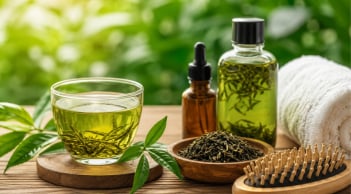Cách dùng trà xanh đúng có thể hỗ trợ ngăn tóc bạc sớm, giảm rụng tóc và giúp tóc khỏe hơn