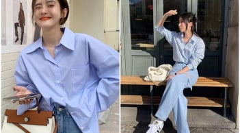 Sơ mi xanh oversized – món đồ “quốc dân” giúp nàng công sở trẻ trung và thanh lịch
