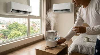3 thứ phải có trong phòng điều hòa để tránh khô da, viêm họng
