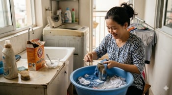 Giặt quần áo trắng bị ố vàng: Chỉ cần ngâm với loại nước này, vết bẩn tự 'bay màu' sạch như mới