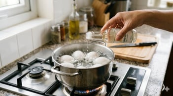 Cho vài giọt giấm vào nồi luộc trứng: Không chỉ giúp bóc vỏ dễ hơn mà còn mang lại nhiều lợi ích bất ngờ