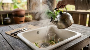 Đổ một cốc nước nóng xuống cống theo cách này: Nhà bếp thơm tho suốt cả tuần, sạch bóng dầu mỡ