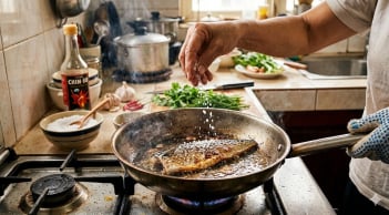 Mẹo rán cá 'bất bại': Chỉ cần thêm chút muối vào chảo, cá vàng giòn, không dính chảo!