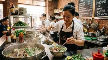 Vì sao hàng phở luôn phải 'trần nóng' bát trước khi múc nước dùng?