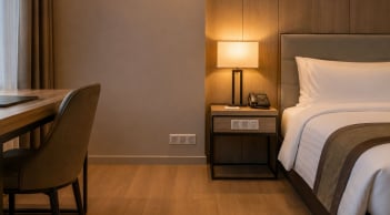 Vì sao ổ cắm điện trong khách sạn thường đặt thấp? Lý do không chỉ để cắm sạc