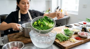 Cách xào rau giữ màu xanh và độ giòn tự nhiên