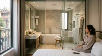 Tại sao nhà tắm khách sạn thường có vách kính trong suốt?