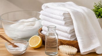 Vì sao khăn trắng dễ ám vàng? Mẹo khử sạch vết ố, giúp khăn trắng sáng như mới