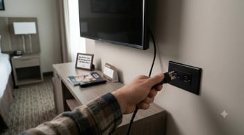 Tại sao nên rút phích cắm tivi ngay khi nhận phòng khách sạn?