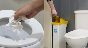 Nên bỏ giấy vệ sinh vào bồn cầu hay thùng rác?