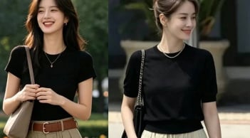 Phụ nữ trung niên mặc đẹp mùa hè: Chỉ cần áo cơ bản và quần ống rộng là đủ thanh lịch