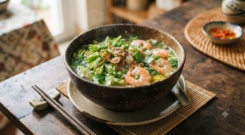 Hoa thiên lý nấu tôm ngon