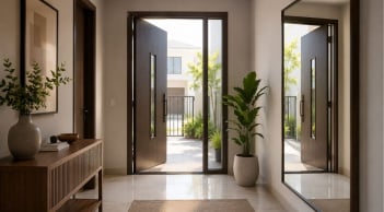 Vì sao không nên để gương lớn đối diện cửa chính?