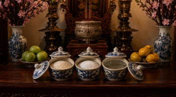 Chú ý nếu có đặt 3 hũ Gạo Muối Nước trên ban thờ phải biết điều này kẻo phạm kỵ
