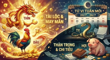 Tử vi tuần mới (20/7 - 26/7): 2 con giáp tiền vào như nước, 2 tuổi cần giữ chặt ví