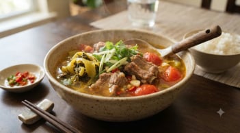 Cách nấu canh dưa chua sườn non ngon