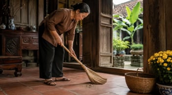 Vì sao người xưa thường quét nhà theo một chiều?
