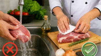 Vì sao nhiều đầu bếp nhà hàng không rửa thịt như cách chúng ta hay làm? Bí mật ở đây