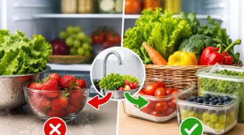 Có nên rửa sạch rau và hoa quả trước khi cất trong tủ lạnh?