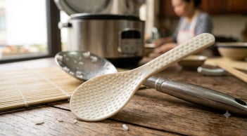 4 công dụng bất ngờ của các chấm tròn trên muôi xới cơm