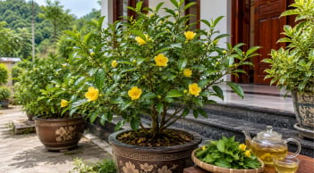 Vì sao gần đây nhiều người thích trồng trà hoa vàng trong chậu trước nhà?